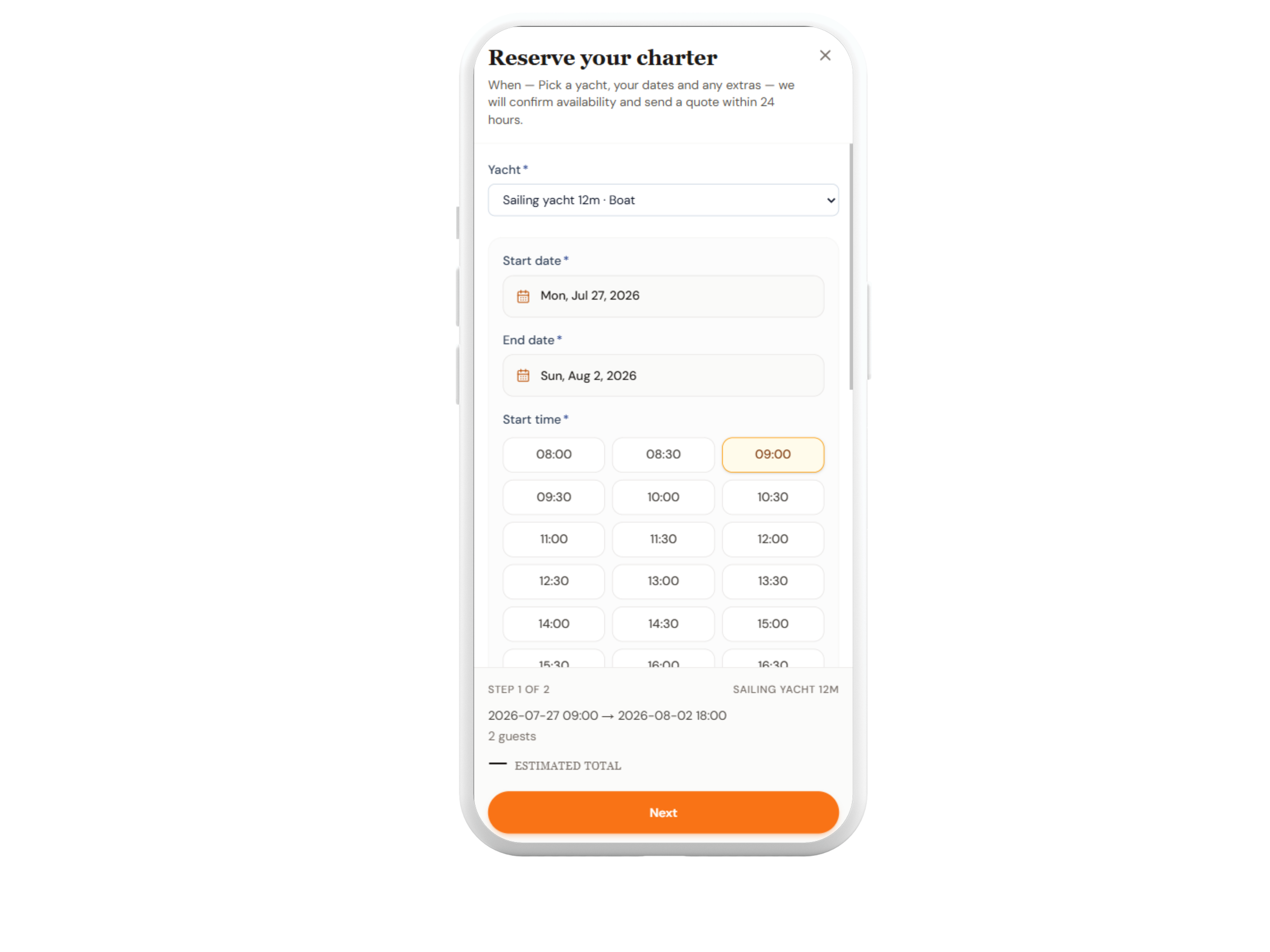Nautilum Landing guest checkout and confirmation