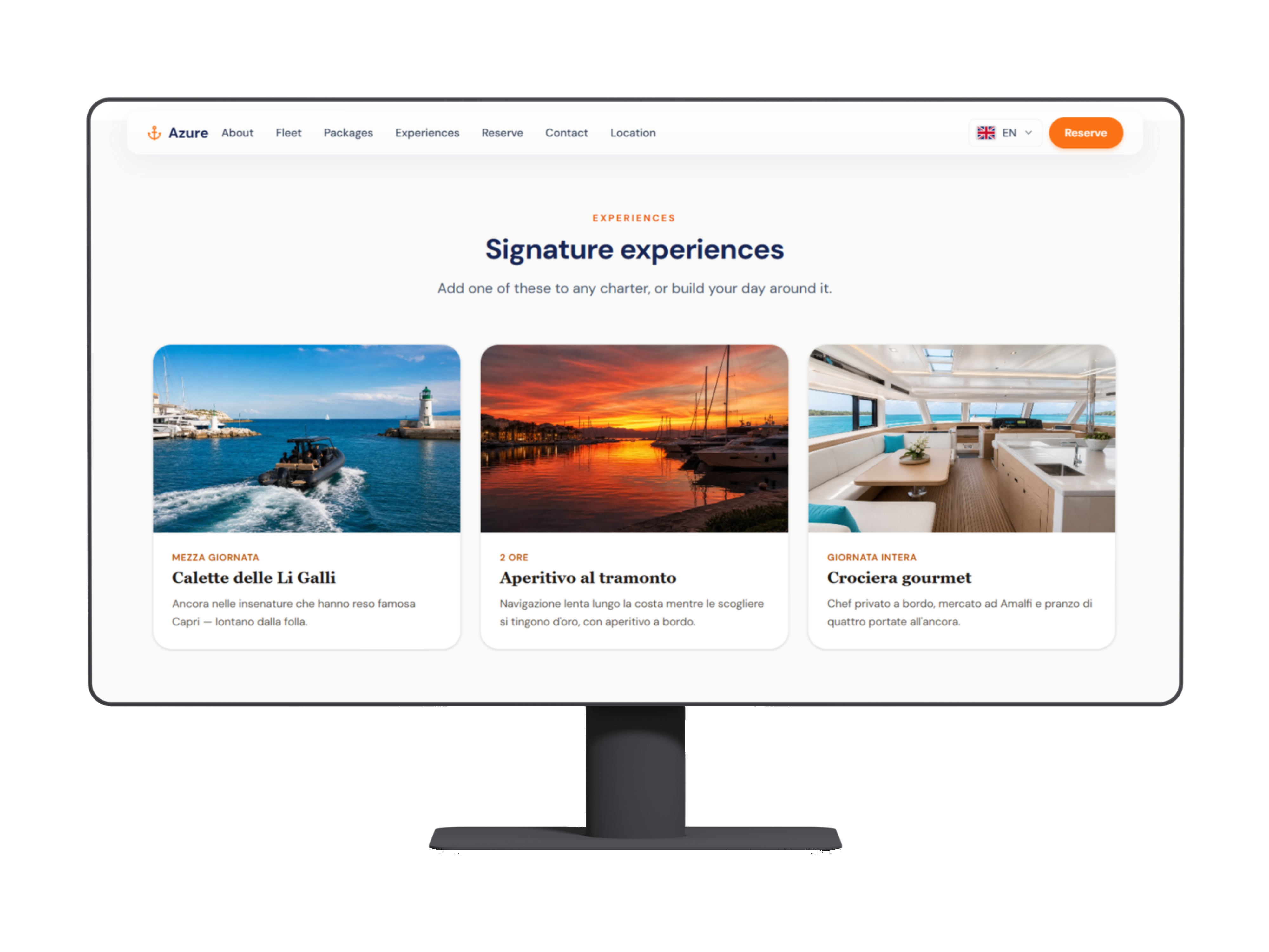Experiences catalog on Nautilum Landing