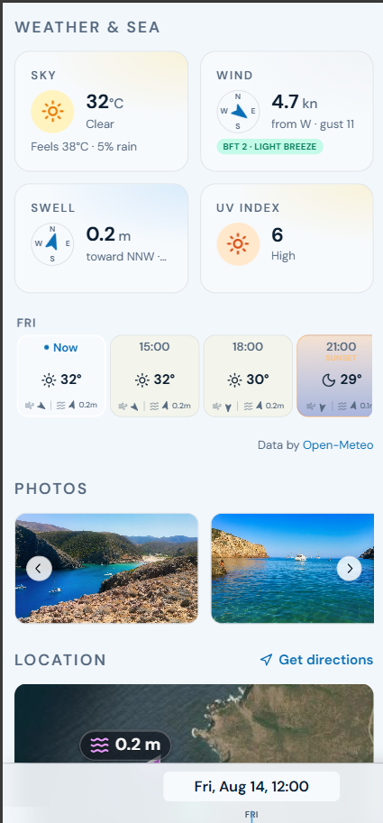 Weather and photos for the stop